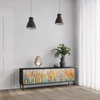 BIRCH KALEIDOSCOPE Móvel de TV com 3 Portas em Acabamento Preto