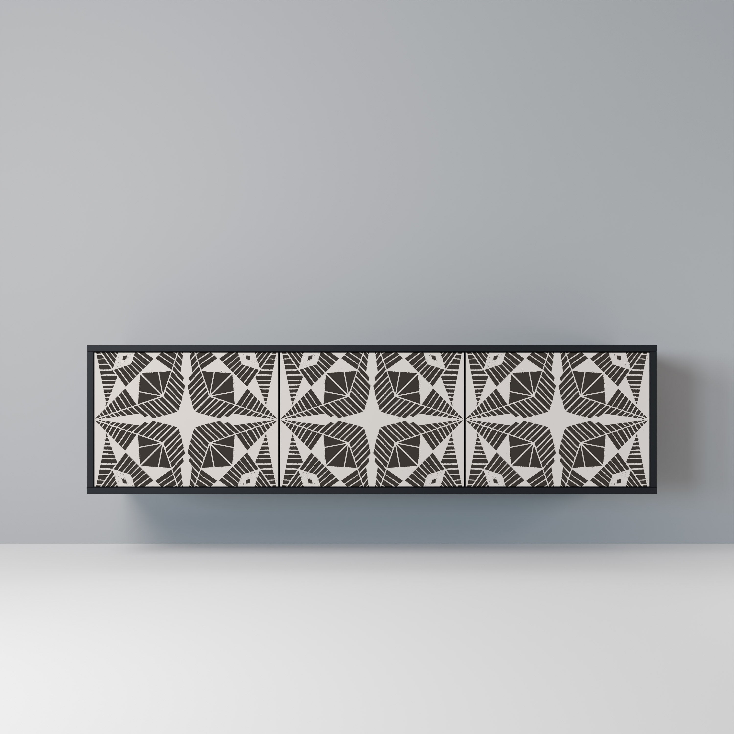 MONOCHROME NEXUS Móvel de TV com 3 Portas em Acabamento Preto