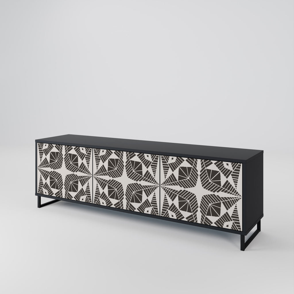 MONOCHROME NEXUS Móvel de TV com 3 Portas em Acabamento Preto