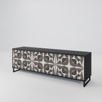 MONOCHROME NEXUS Móvel de TV com 3 Portas em Acabamento Preto