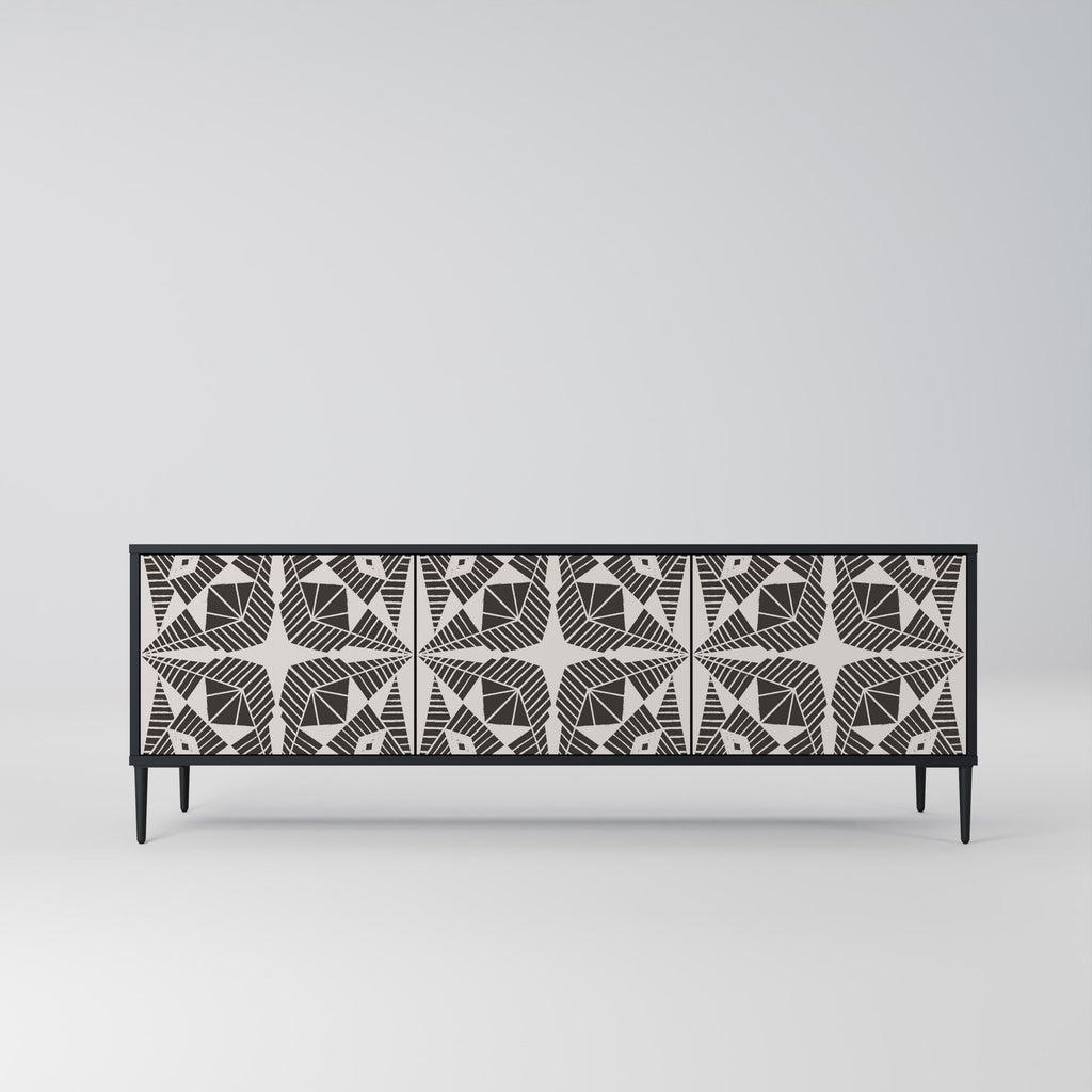 MONOCHROME NEXUS Móvel de TV com 3 Portas em Acabamento Preto