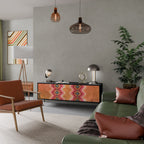 INDIAN FOLK 3-Door TV Stand in Black Finish