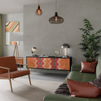 INDIAN FOLK 3-Door TV Stand in Black Finish