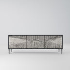 GRAIN LINES Móvel de TV com 3 Portas em Acabamento Preto