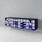 THE RIGHT PLACES Móvel de TV com 3 Portas em Acabamento Preto