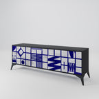 THE RIGHT PLACES Móvel de TV com 3 Portas em Acabamento Preto