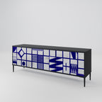 THE RIGHT PLACES Móvel de TV com 3 Portas em Acabamento Preto