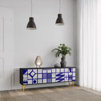 THE RIGHT PLACES Móvel de TV com 3 Portas em Acabamento Preto