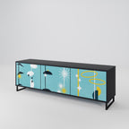 PATHS TO HAPPINESS Móvel de TV com 3 Portas em Acabamento Preto