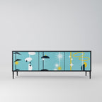 PATHS TO HAPPINESS Móvel de TV com 3 Portas em Acabamento Preto