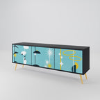 PATHS TO HAPPINESS Móvel de TV com 3 Portas em Acabamento Preto