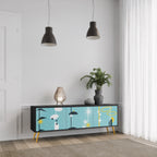 PATHS TO HAPPINESS Móvel de TV com 3 Portas em Acabamento Preto