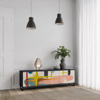 INTERSTELLAR VIBES Móvel de TV com 3 Portas em Acabamento Preto