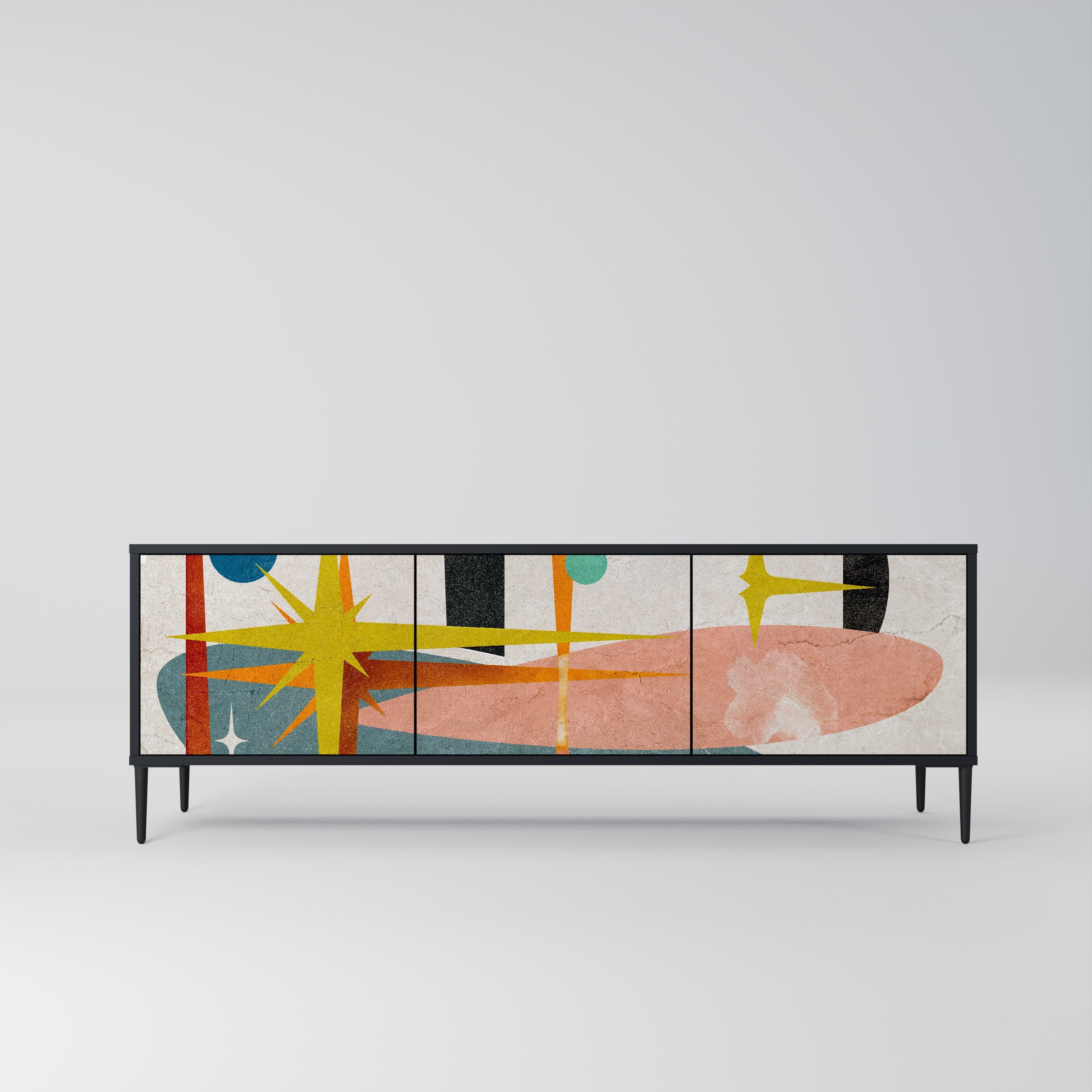 INTERSTELLAR VIBES Móvel de TV com 3 Portas em Acabamento Preto