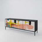 INTERSTELLAR VIBES Móvel de TV com 3 Portas em Acabamento Preto