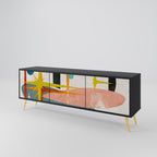 INTERSTELLAR VIBES Móvel de TV com 3 Portas em Acabamento Preto