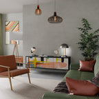 INTERSTELLAR VIBES Móvel de TV com 3 Portas em Acabamento Preto