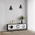 BLACK AND WHITE COMBINATION Móvel de TV com 3 Portas em Acabamento Preto