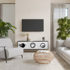 BLACK AND WHITE COMBINATION Móvel de TV com 3 Portas em Acabamento Preto