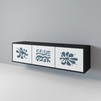 WONDERLAND VEGETATION 3-Door TV Stand in Black Finish