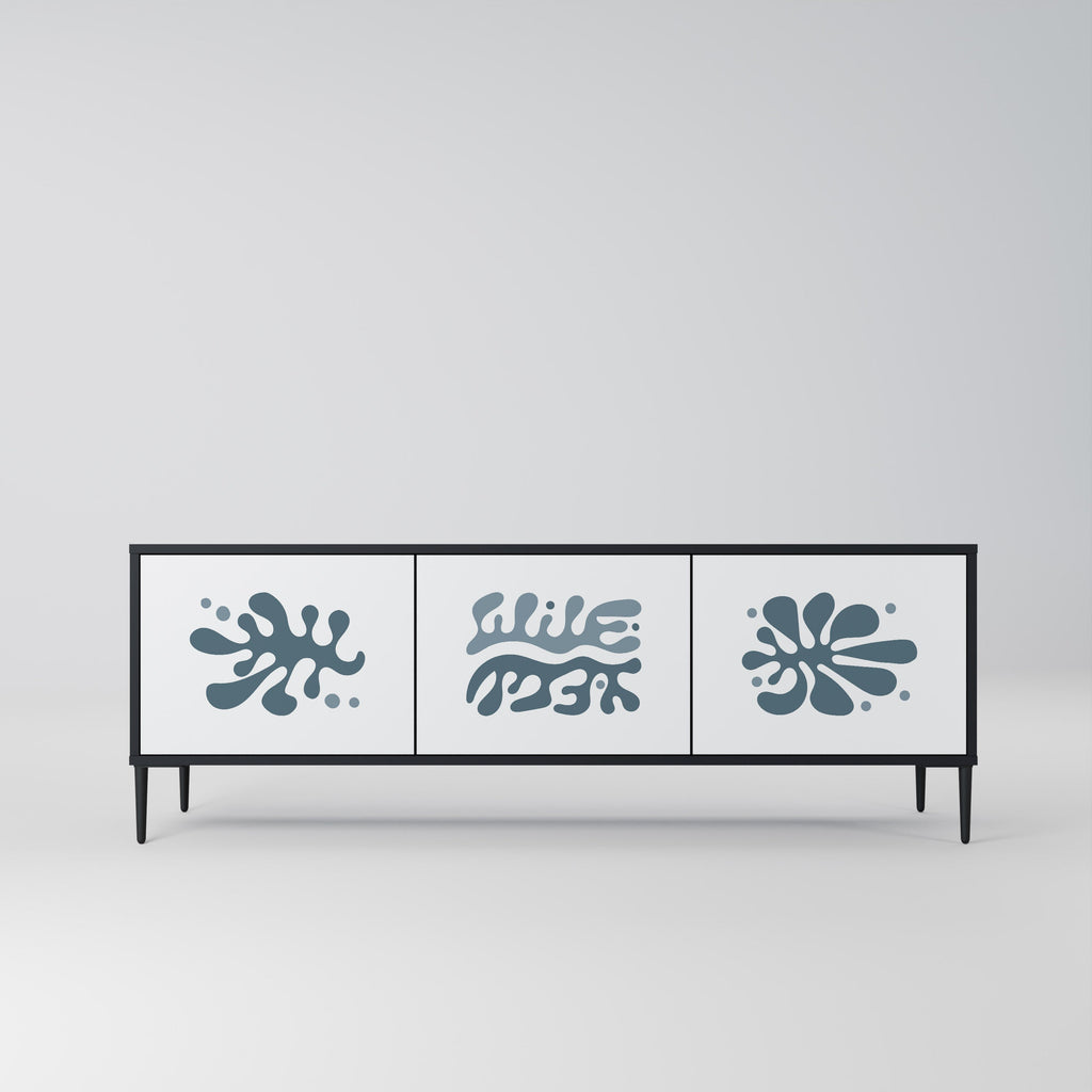WONDERLAND VEGETATION 3-Door TV Stand in Black Finish