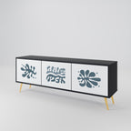 WONDERLAND VEGETATION 3-Door TV Stand in Black Finish