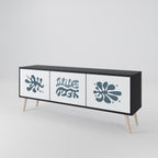 WONDERLAND VEGETATION 3-Door TV Stand in Black Finish