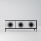 BLACK HOLE 3-Door TV Stand in Black Finish