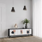 COLORFUL SHAPES Móvel de TV com 3 Portas em Acabamento Preto