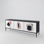 COLORFUL SHAPES Móvel de TV com 3 Portas em Acabamento Preto