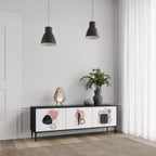 COLORFUL SHAPES Móvel de TV com 3 Portas em Acabamento Preto