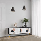 COLORFUL SHAPES Móvel de TV com 3 Portas em Acabamento Preto