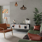 COLORFUL SHAPES Móvel de TV com 3 Portas em Acabamento Preto