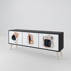 COLORFUL SHAPES Móvel de TV com 3 Portas em Acabamento Preto