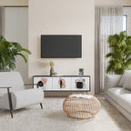 COLORFUL SHAPES Móvel de TV com 3 Portas em Acabamento Preto