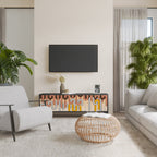 COLORFUL STRINGS Móvel de TV com 3 Portas em Acabamento Preto