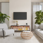 COLORFUL STRINGS Móvel de TV com 3 Portas em Acabamento Preto