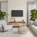 COLORFUL STRINGS Móvel de TV com 3 Portas em Acabamento Preto