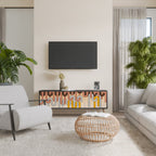 COLORFUL STRINGS Móvel de TV com 3 Portas em Acabamento Preto