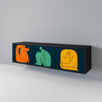 TOGETHER BUT SEPARATELY 3-Door TV Stand in Black Finish