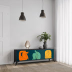 TOGETHER BUT SEPARATELY 3-Door TV Stand in Black Finish