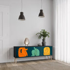 TOGETHER BUT SEPARATELY 3-Door TV Stand in Black Finish