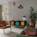 TOGETHER BUT SEPARATELY 3-Door TV Stand in Black Finish