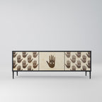 SEE MORE 3-Door TV Stand in Black Finish