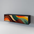 COLORFUL STRANDS Móvel de TV com 3 Portas em Acabamento Preto