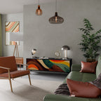 COLORFUL STRANDS Móvel de TV com 3 Portas em Acabamento Preto