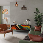 COLORFUL STRANDS Móvel de TV com 3 Portas em Acabamento Preto