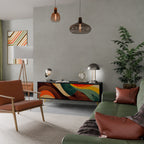 COLORFUL STRANDS Móvel de TV com 3 Portas em Acabamento Preto