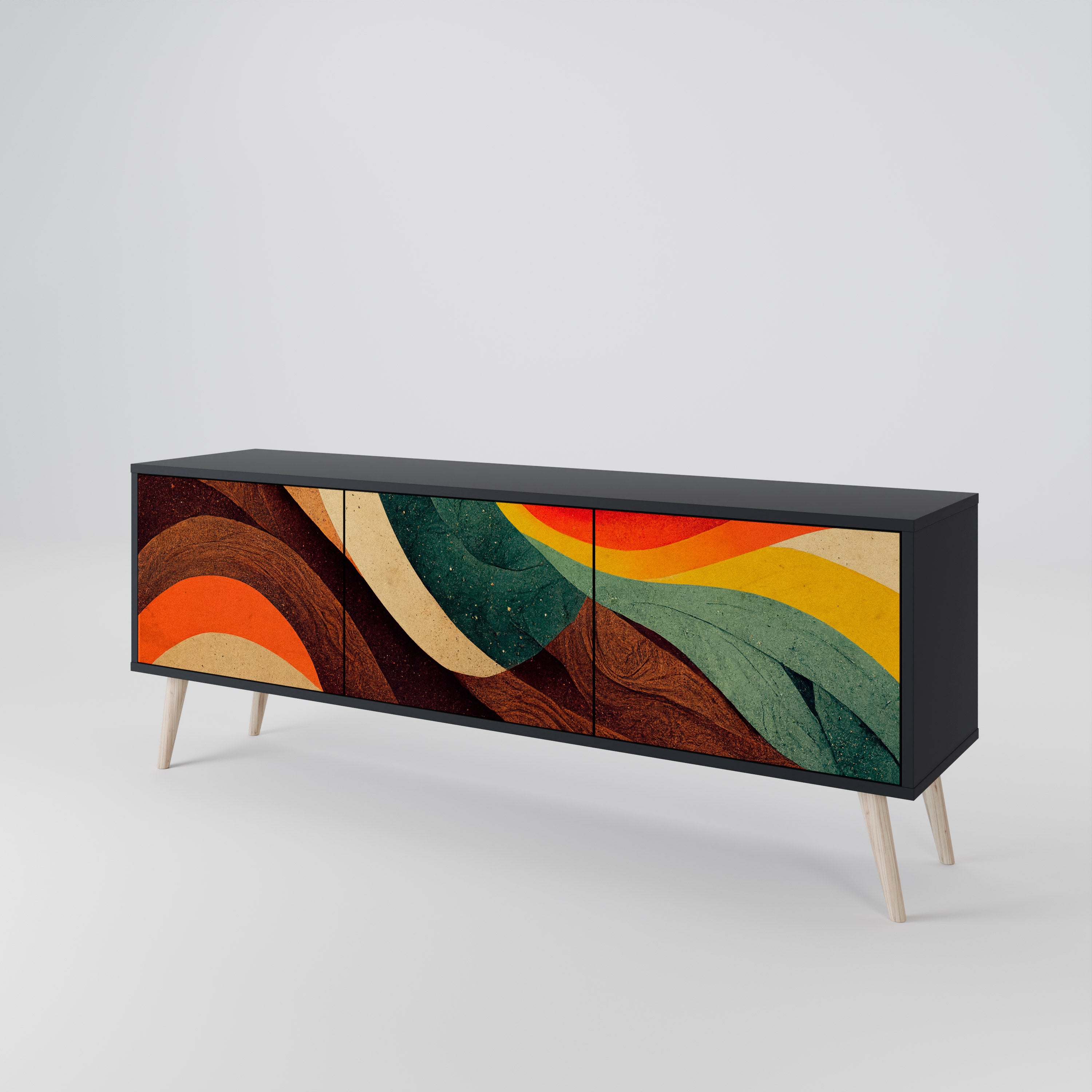 COLORFUL STRANDS 3-Door TV Cabinet