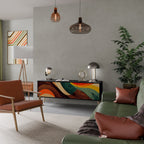 COLORFUL STRANDS Móvel de TV com 3 Portas em Acabamento Preto